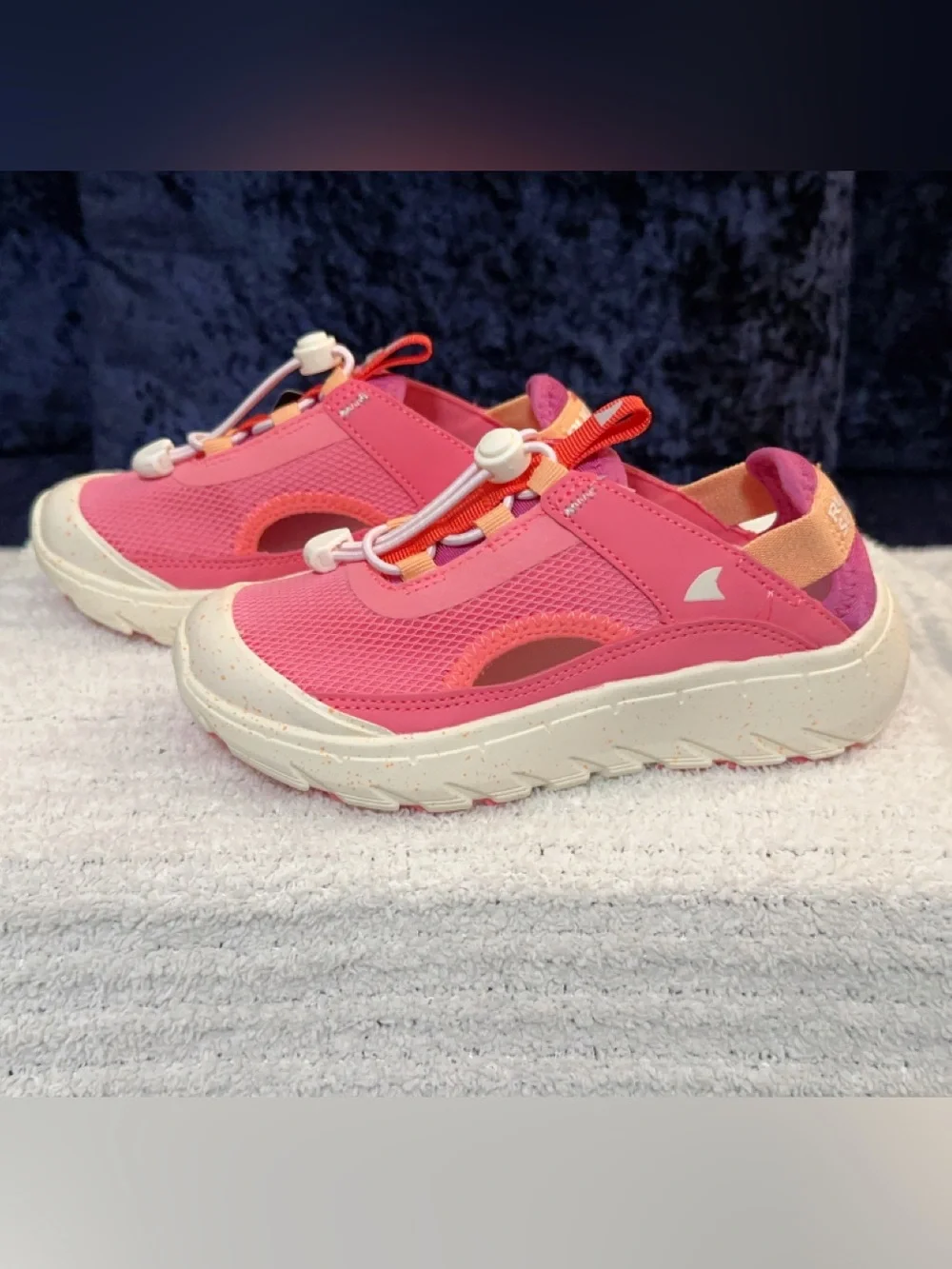 Rugged Shark Kids Pink Active Slip-On Sandals with Easy Bungee Closure